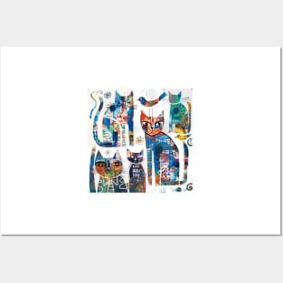 Abstract cats Posters and Art